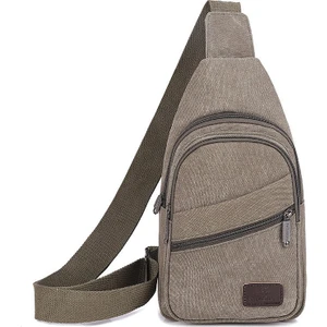 Panda Touch Çok Katmanlı Çok Cepli Büyük Kapasiteli Kullanışlı Kanvas Giyilebilir Çapraz Vücut Göğüs Çantası (Yurt Dışından)