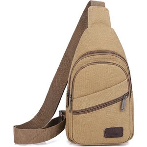 Panda Touch Çok Katmanlı Çok Cepli Büyük Kapasiteli Kullanışlı Kanvas Giyilebilir Çapraz Vücut Göğüs Çantası (Yurt Dışından)