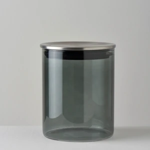 Smoky Cam-Metal Kapak 720 ml 10,4x10,4x12,5 cm Kavanoz Füme