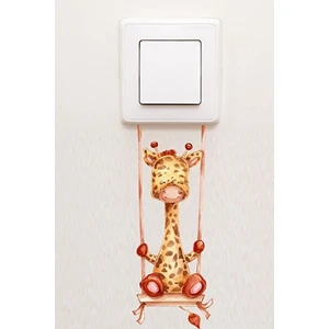 Kt Grup Salıncakta Zürafa Çocuk Odası Dekoratif Priz Sticker