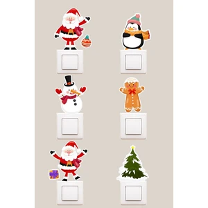 Kt Grup 6 Lı Yılbaşı Yeni Yıl Noel Baba Temalı Dekoratif Priz Sticker