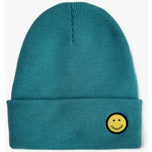 Emoji Embroidered Beanie Folded Detailed