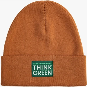 Slogan Baskılı Bere Katlama Detaylı