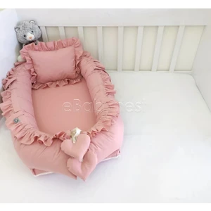 Düz Renk Serisi Pembe Fırfırlı Babynest