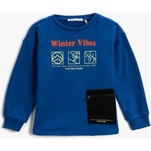 Cep Detaylı Baskılı Sweatshirt