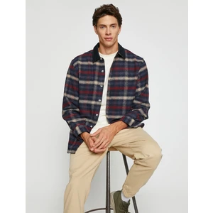 Check Plaid Shirt Neck Detailed