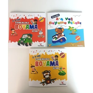 Eğlenceli 2-4 Yaş Boyama Kitabı Seti (3 Kitap)