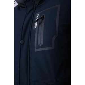 Erkek Kapüşonlu Su ve Rüzgar Geçirmez Kapitone Içi Kürklü Elyafdolgulu Şişme Lacivert Softshell Mont