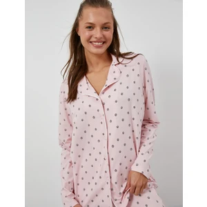 Gömlek Pijama Üstü Uzun Kollu