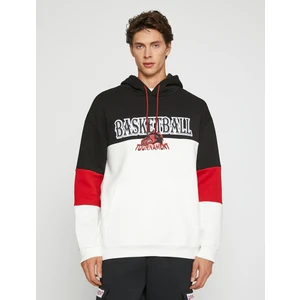 Basketbol Baskılı Sweatshirt Şardonlu Kapşonlu