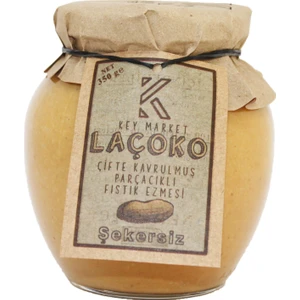 LAÇOKO  350 Gram Şekersiz, Katkısız, Glutensiz, Vegan, Doğal Çifte Kavrulmuş Parçacıklı ( Extra Crunchy) Yer Fıstığı Ezmesi (350 Gram) 