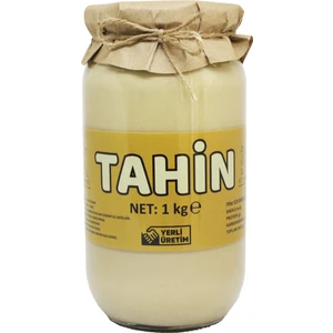 1 Kg Cam Kavanoz Tahin -%100 Doğal - Şekersiz- Katkısız - Veganlara Uygun - İnce Öğütülmüş Susam - Geleneksel Lezzet - Kahvaltı İçin İdeal - Pekmezle Karıştırılabilir - Demir Kaynağı