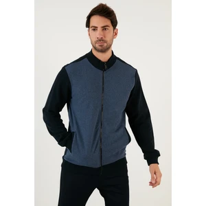Pamuklu Regular Fit Fermuarlı Dik Yaka Hırka Erkek Hırka 59052112