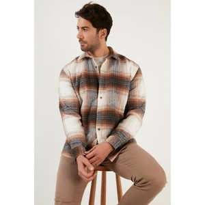 Regular Fit Ekose Desenli Pamuklu Oduncu Gömlek Erkek Gömlek 5896602