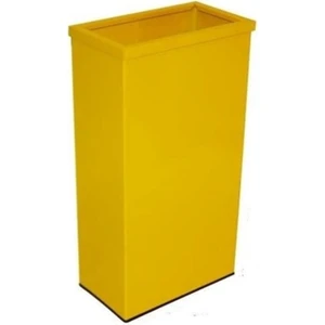 Sarı Metal Dikdörtgen Çöp Kovası 30 Litre