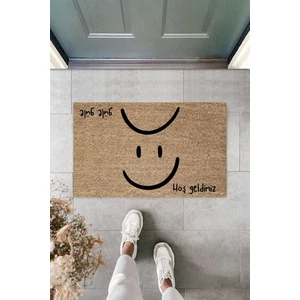 Dormot Home Siyah Smile Sevinç ve Hüzün Kapı Önü Paspası
