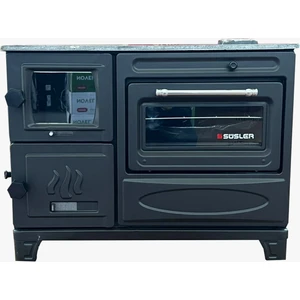 SS-5314 Çift Camlı Modern Kuzine Fırınlı Döküm Soba