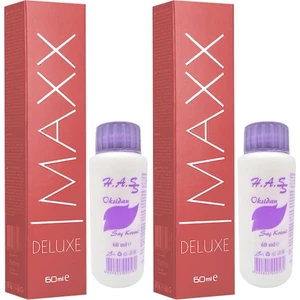 Oksidan 60 Ml.+ Maxx Deluxe Saç Boyası Şarap Kızılı-4/65 60 Ml. (2'şer Adet)