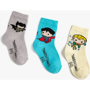 2'li Superman ve Batman Baskılı Çorap Lisanslı