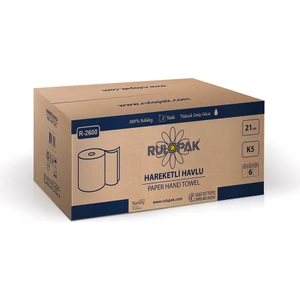 Hareketli Kağıt Havlu 2 Katlı 21 Cm 80M 6'Lı Paket 5 Kg