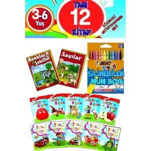 Okul Öncesi 3-6 Yaş Süper Eğitim Seti 12 Adet Kitap+Ler (Ciltli)