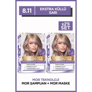 L'Oréal Paris Excellence Cool Creme 8.11 Ekstra Küllü Sarı Saç Boyası 2'li Set
