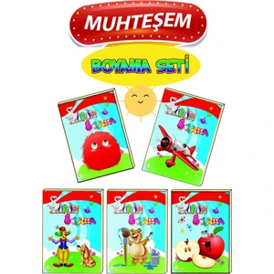 En Eğlenceli Rengarenk Boyama Kitabı Seti (Ciltli)