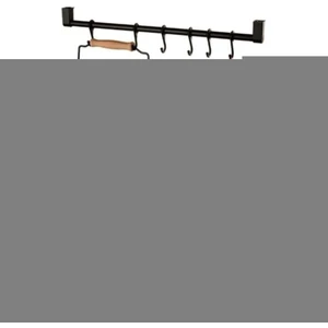 İndirim Hareketi Ferforje Sepet 20 x 20 cm + Duvar Rayı 6 Kancalı Askılık Siyah 50cm