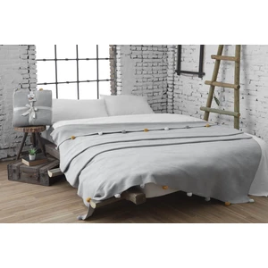 Dolce Bonita Home Çift Kişilik Ponponlu Pike Battaniye 200X220 Gri