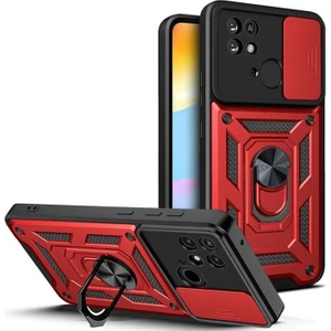 Xiaomi Redmi 10C Kılıf Vega Standlı Yüzüklü Pars Kamera Korumalı + Ekran Koruyucu Nano