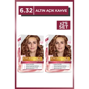 L'Oréal Paris Excellence Creme 6.32 Altın Açık Kahve Saç Boyası 2'li Set