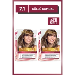 L'Oréal Paris Excellence Creme 7.1 Küllü Kumral Saç Boyası 2'li Set