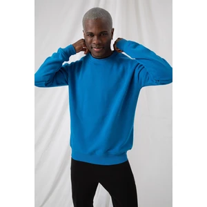 Erkek Vibe Oversize Mavi Sweatshirt