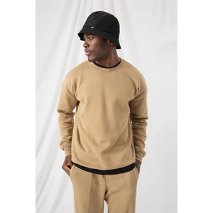 Erkek Vibe Oversize Bej Sweatshirt