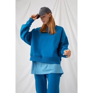 Kadın Vibe Oversize Mavi Sweatshirt