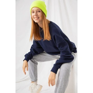Kadın Vibe Oversize Lacivert Sweatshirt