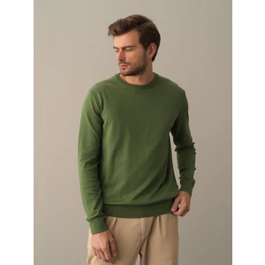 Erkek Yeşil Regular Fit Basic Kazak