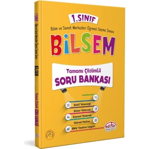  1. Sınıf Bilsem Tamamı Çözümlü Soru Bankası 160 Sayfa Ciltsiz Eğitim Seti Editör Yayınları