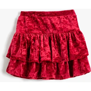 Kadife Etek Fırfırlı Katlı