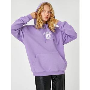Oversize Sweatshirt Kapüşonlu Baskılı