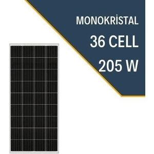 205W Watt Monokristal Güneş Paneli