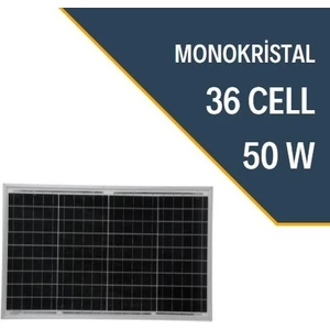 50W Watt Monokristal Güneş Paneli Lexron