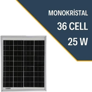 25W Watt Monokristal Güneş Paneli