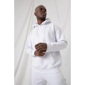 Erkek Stay Oversize Beyaz Hoodie Sweatshirt