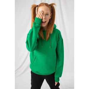 Kadın Stay Oversize Zümrüt Yeşili Hoodie Sweatshirt