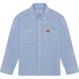 U.S. Polo Assn. Erkek Çocuk Mavi Desenli Gömlek 50246578-VR036