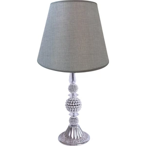 Dekovien Modern Gümüş Inci Metal Ayak Koyu Gri Salon Abajur ABD0039