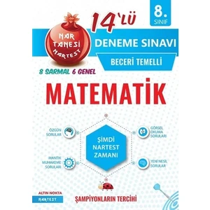 Nartest Yayınevi 8. Sınıf LGS Mavi Matematik 14 Deneme Beceri Temelli