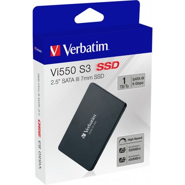 SATA SSD Verbatim Vi550 S3 1TB 使用1時間 Verbatim Vi550 S3 1TB 520MB-400MB SATA3 SSD Fiyatı