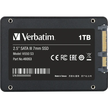 Verbatim Vi550 S3 1TB 520MB-400MB SATA3 SSD Fiyatı